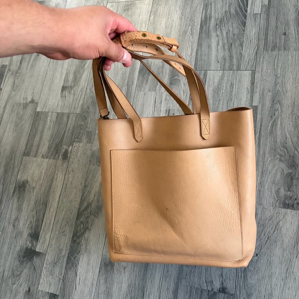 Madewell Tan Leather Tote Bag